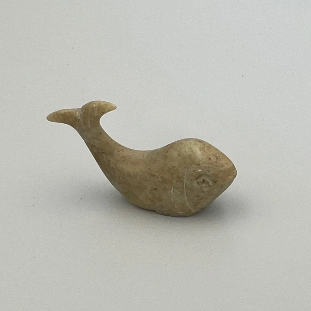Carved Stone Fish‎ Figurine, Small Sculpture, Animal Collectible, Decoration
